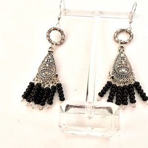 Silver plated Tibetan earrings